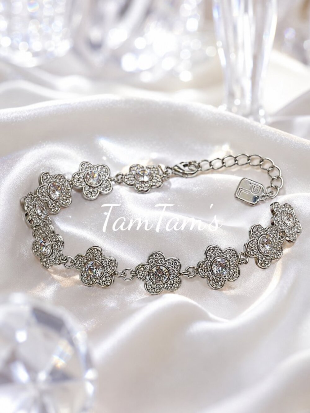 Park Lane  Luxe Drop Exclusive Crystal Daisy Chain Impression Tennis Bracelet